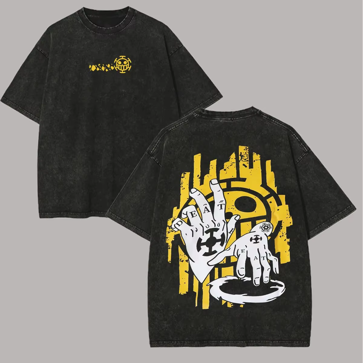 T-shirt graphique unisexe vintage en coton délavé à manches courtes pour homme et femme