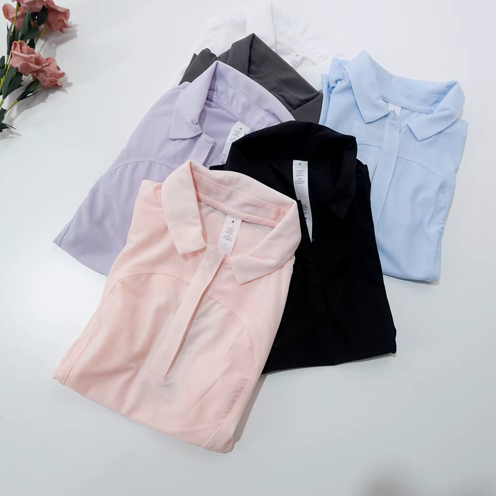 Nouveau Polo Femme Été Tennis Respirant Coupe Slim Séchage Rapide Col Sportif T-shirt Fitness Décontracté Manches Courtes