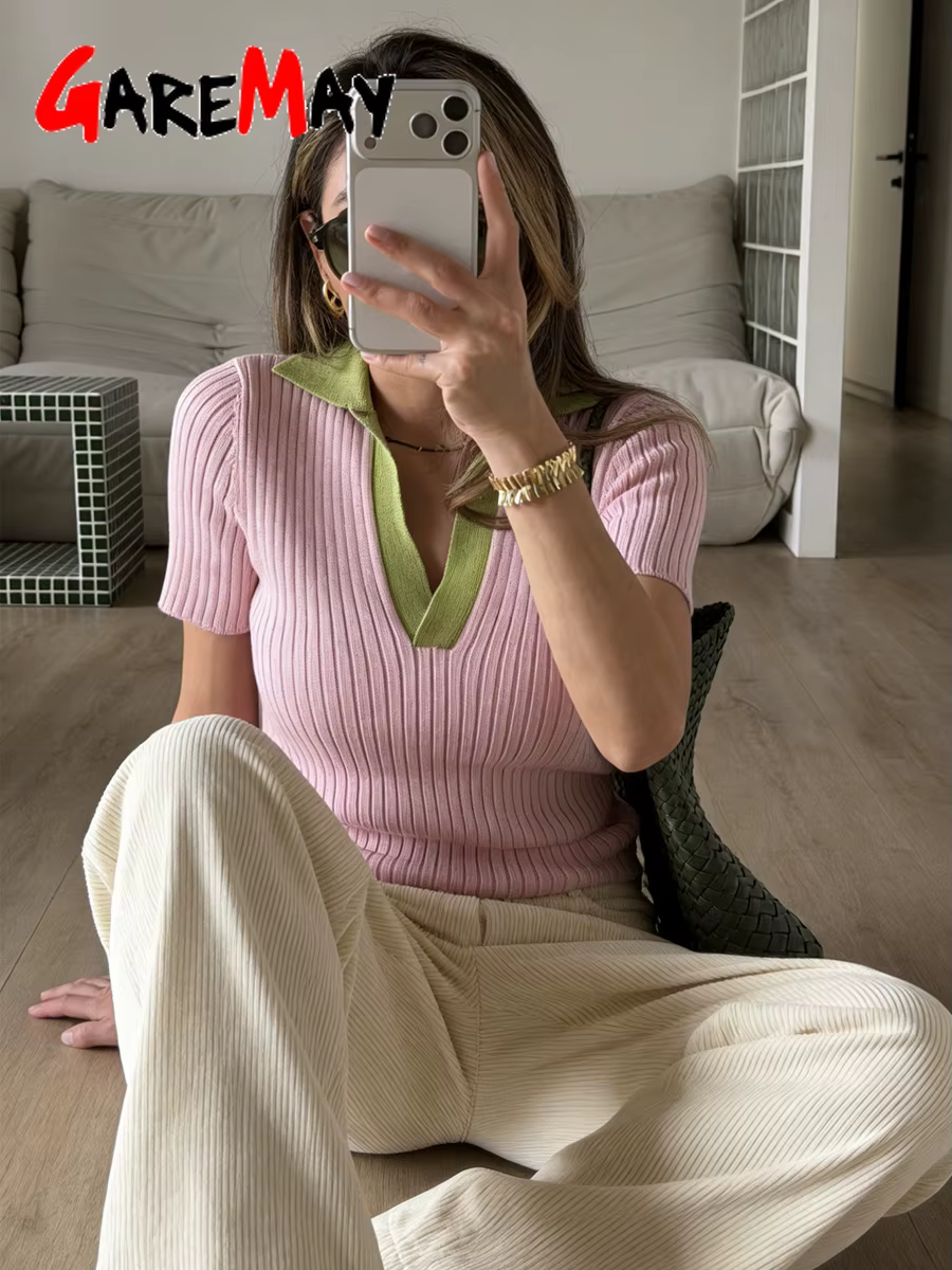 T-shirt élégant en tricot pour femme