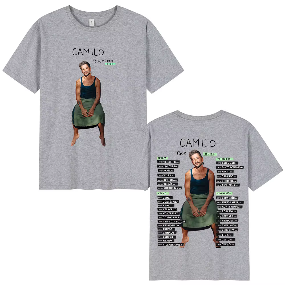 T-shirts de la tournée 2026 du chanteur Camilo