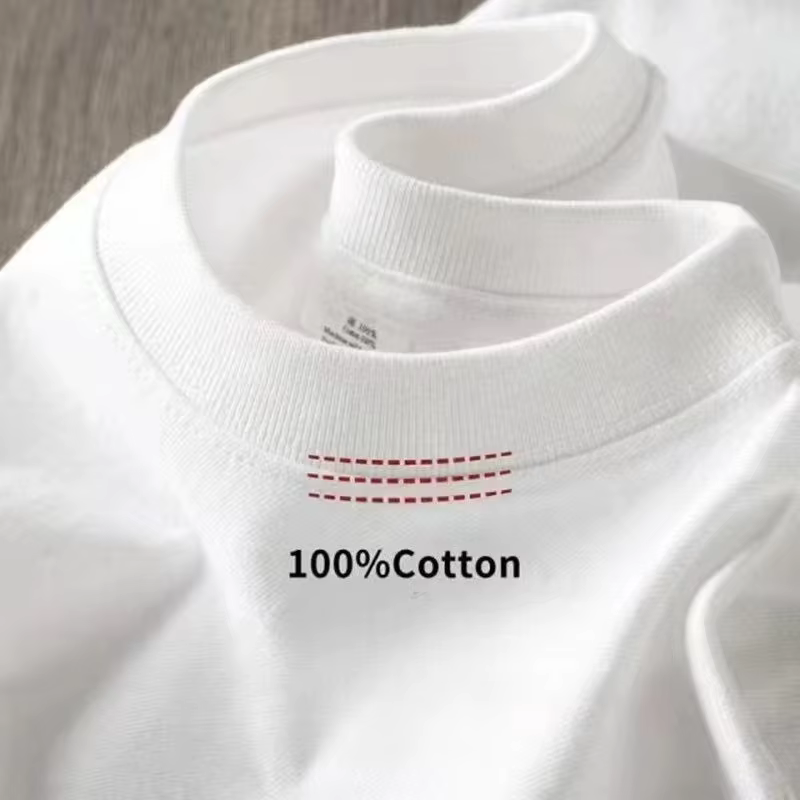 T-shirt unisexe en coton pur blanc lourd