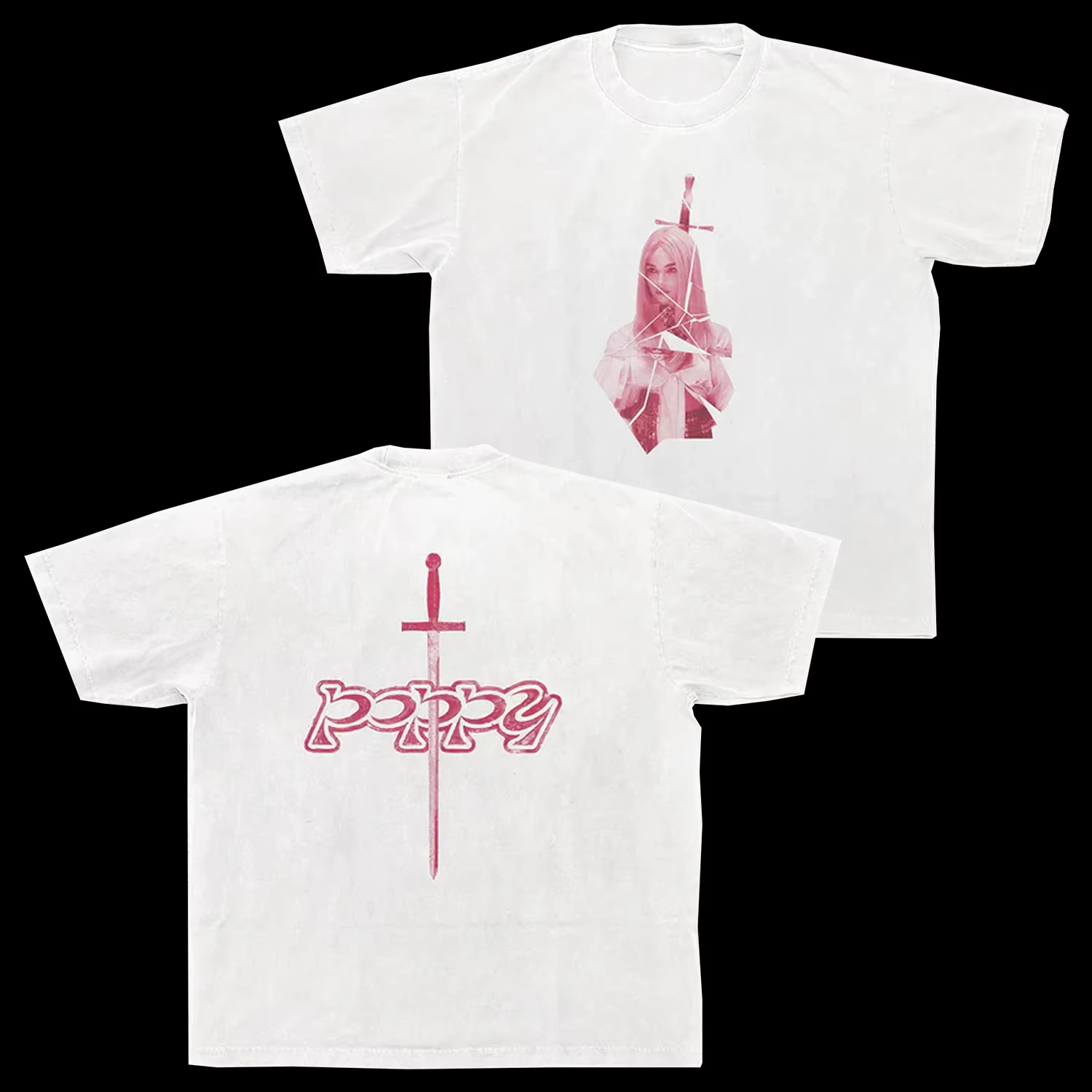 T-shirt en coton unisexe avec motif de chanteuse américaine Poppy 2026