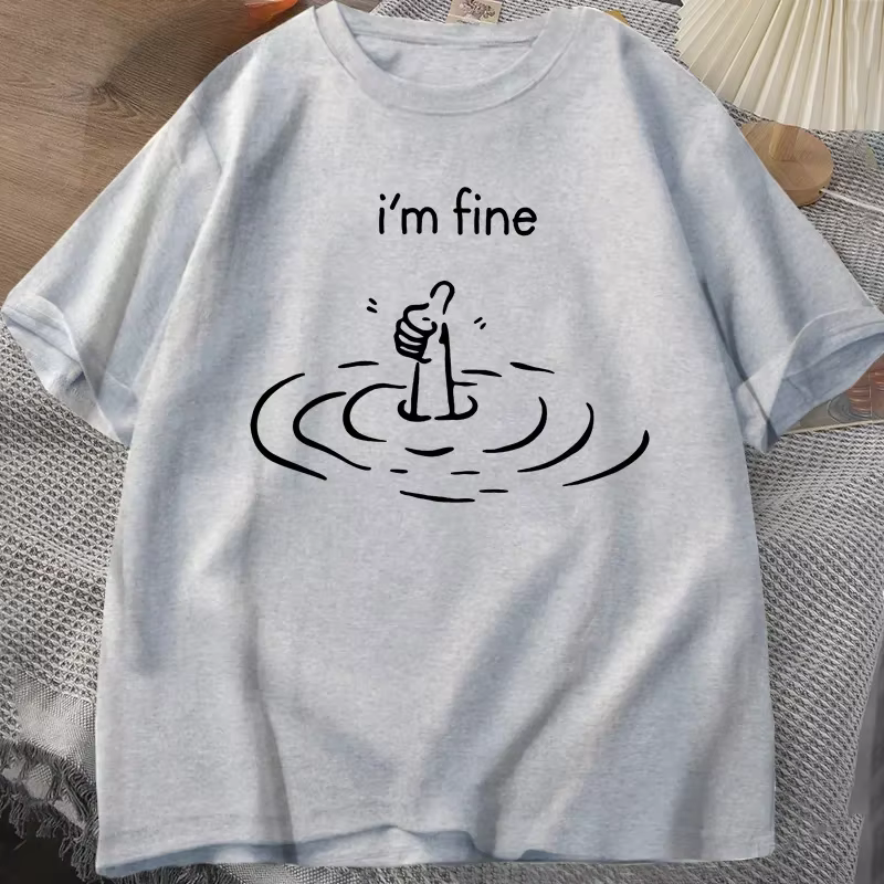 T-shirt imprimé Im Fine Back pour femmes