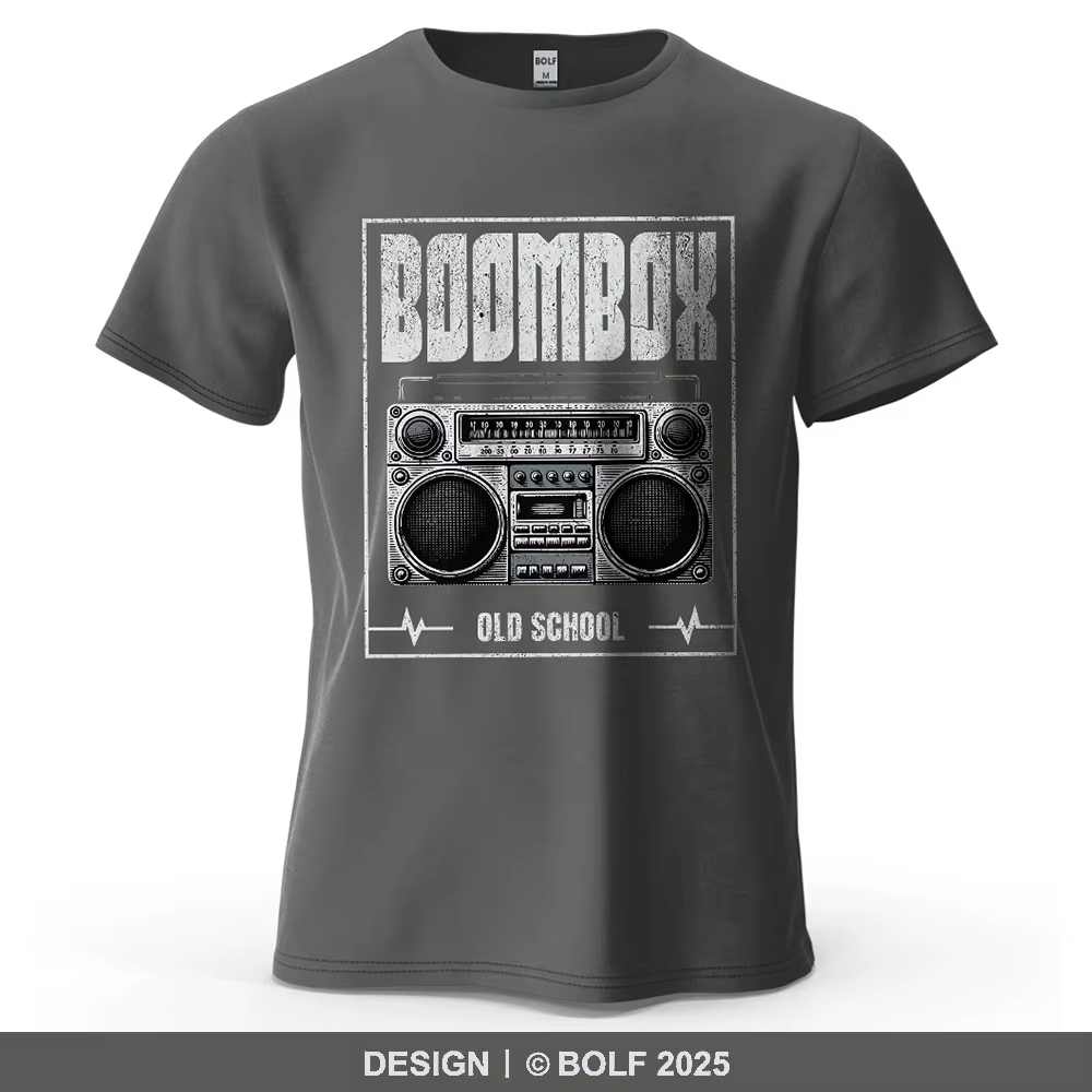 Boombox Hip Hop imprimé hommes T-Shirt 100% coton surdimensionné Vintage graphique t-shirts pour haut pour femme