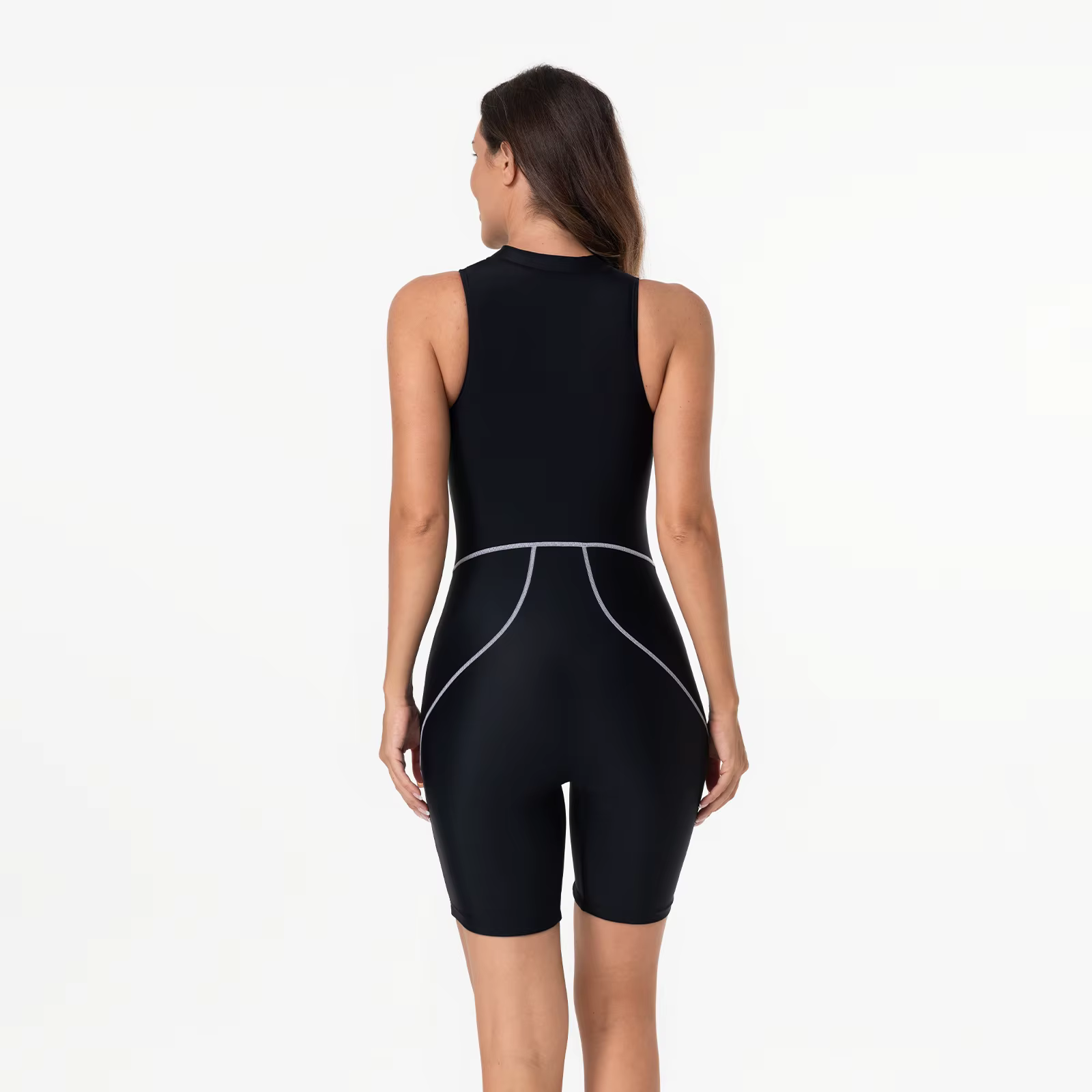 Maillot de bain une pièce pour femme, style sport fibre, vêtements de plage, costume de natation, surf, nouveau