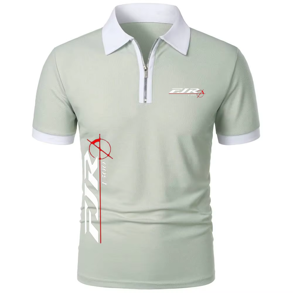 Polos FJR 1300 moto fermeture éclair revers hauts t-shirt Simple confortable léger à manches courtes