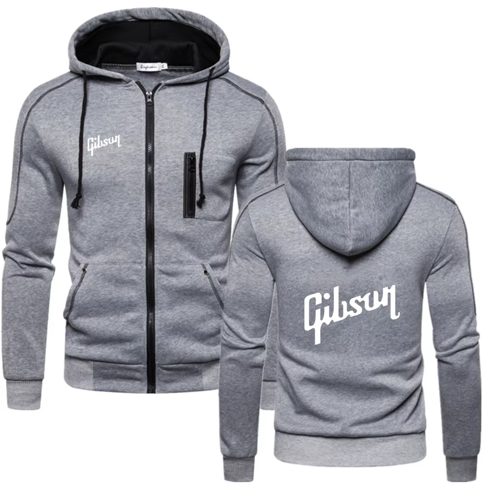 Guitare Gibson Logo imprimé 2025 printemps et automne homme à capuche couleur unie polaire vêtements de sport sweats