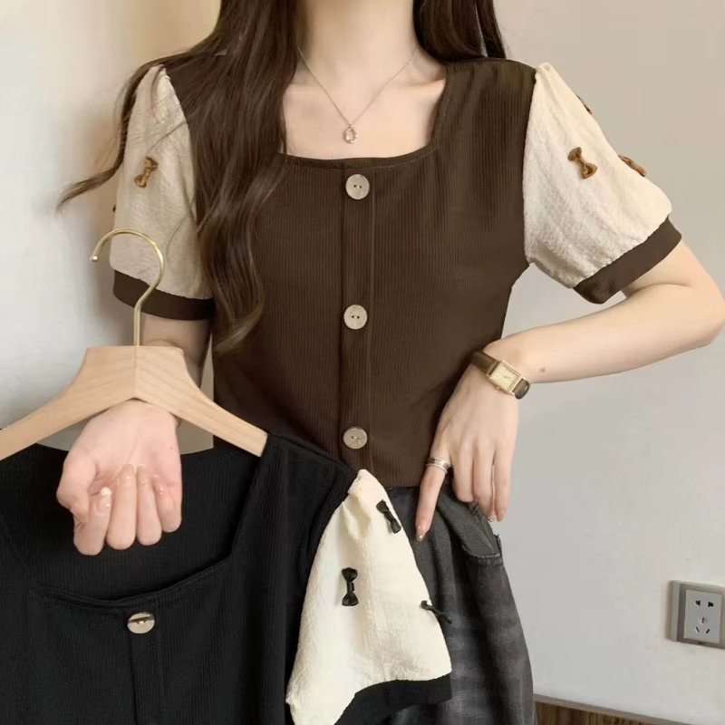 T-shirt à manches courtes avec nœud épissé pour femmes