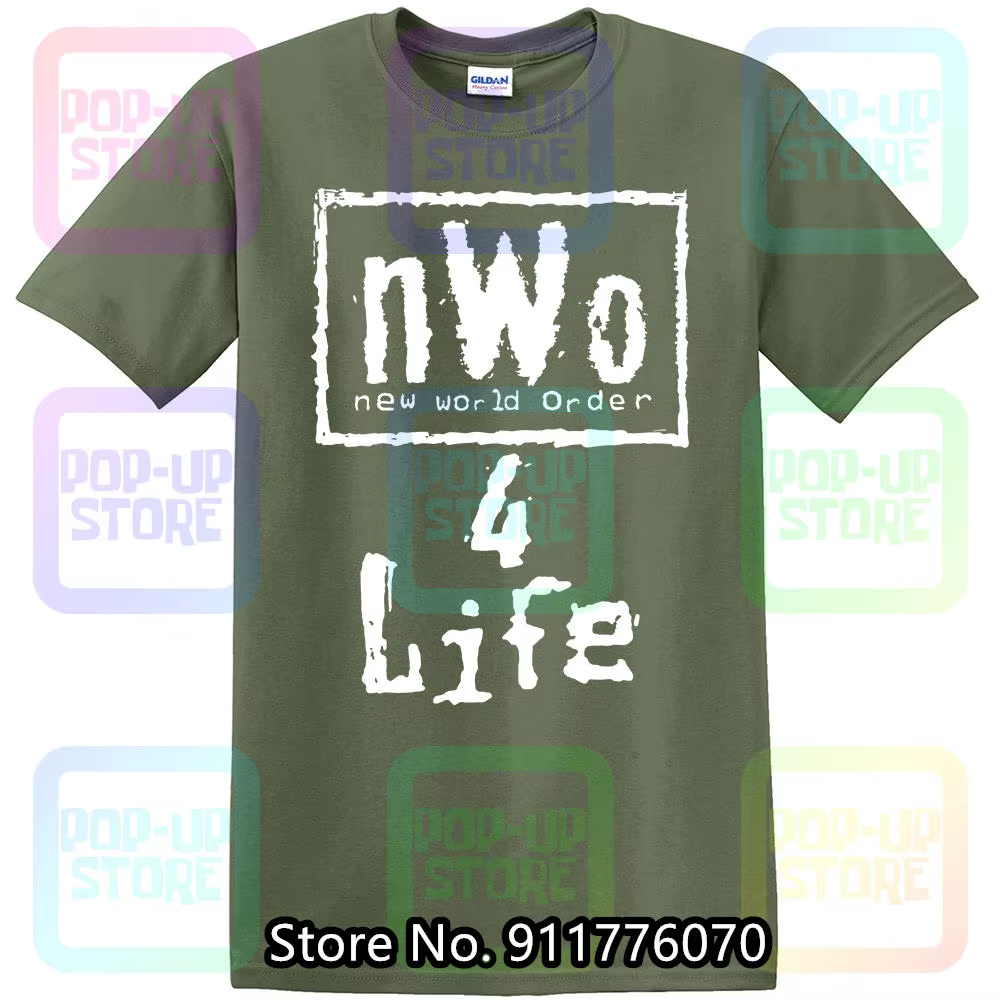 NWO-Grand T-shirt Noir pour Homme, New World Order 4 Life, Bin F