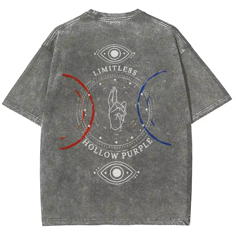 Anime Jujutsu Kaisen Gojo Satoru imprimé T-shirt hommes femmes vêtements Vintage lavé