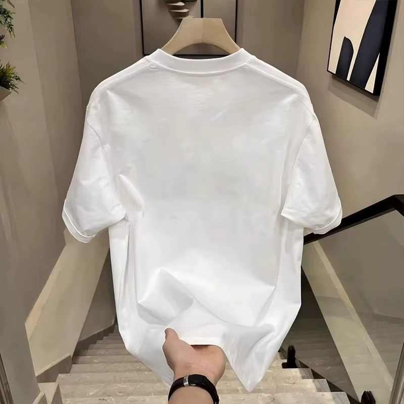 T-shirts en coton ajustés noirs pour hommes
