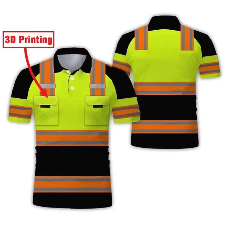 Faux projet uniformes de travail pelle impression 3D Cosplay surdimensionné hommes Polo à manches courtes haut t-shirt respirant uniforme vêtements