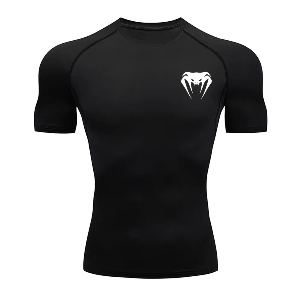 T-Shirt de Compression hommes vêtements de Sport de musculation à manches courtes chemises d'entraînement à séchage