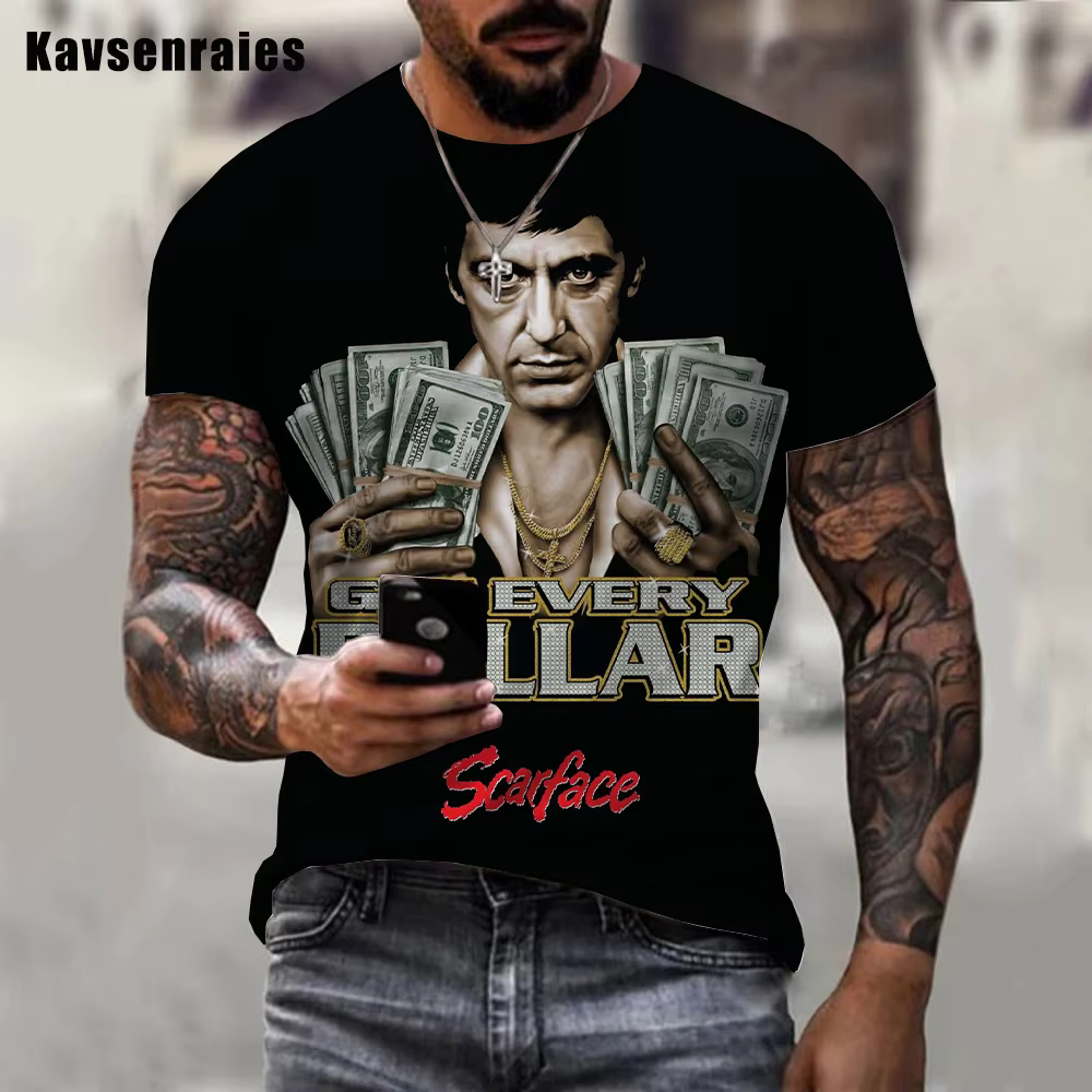 T-shirt du film planchers face Tony Montana pour hommes et femmes