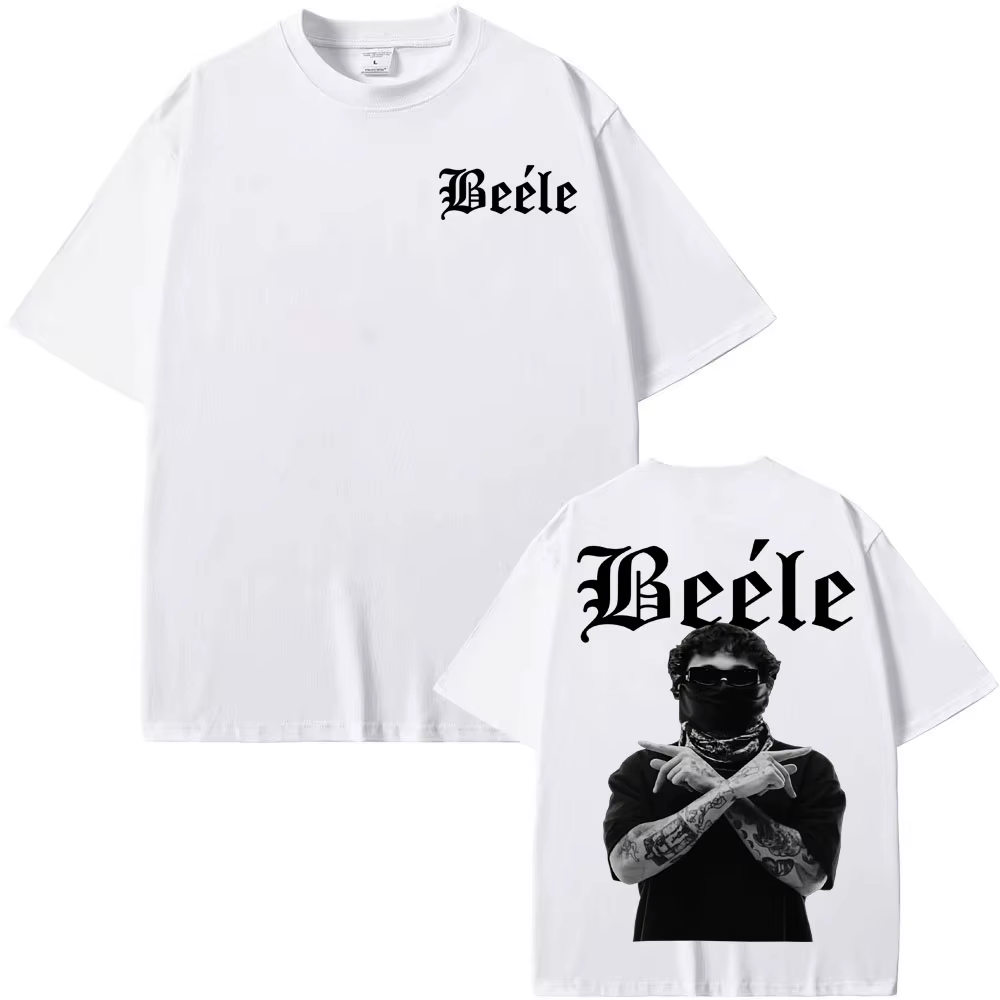 Rappeur BEELE Album de musique 2025 t-shirts imprimés pour hommes haute rue Vintage gothique T-shirt mâle été hauts