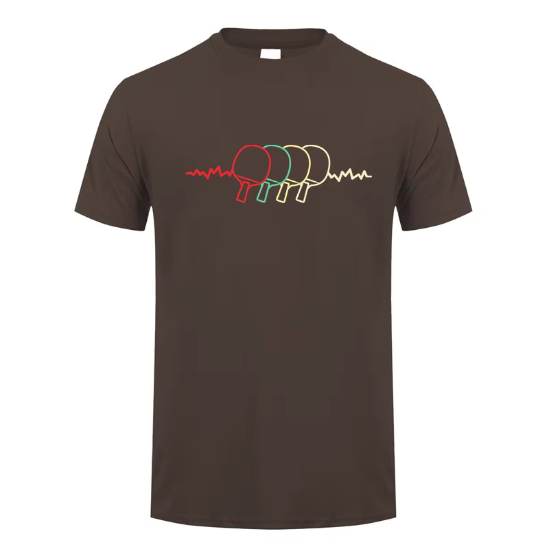 Heartbeat T Shirt Hommes À Manches Courtes Coton Tennis De Table Économie Homme Vêtements Tees Y-TP-013