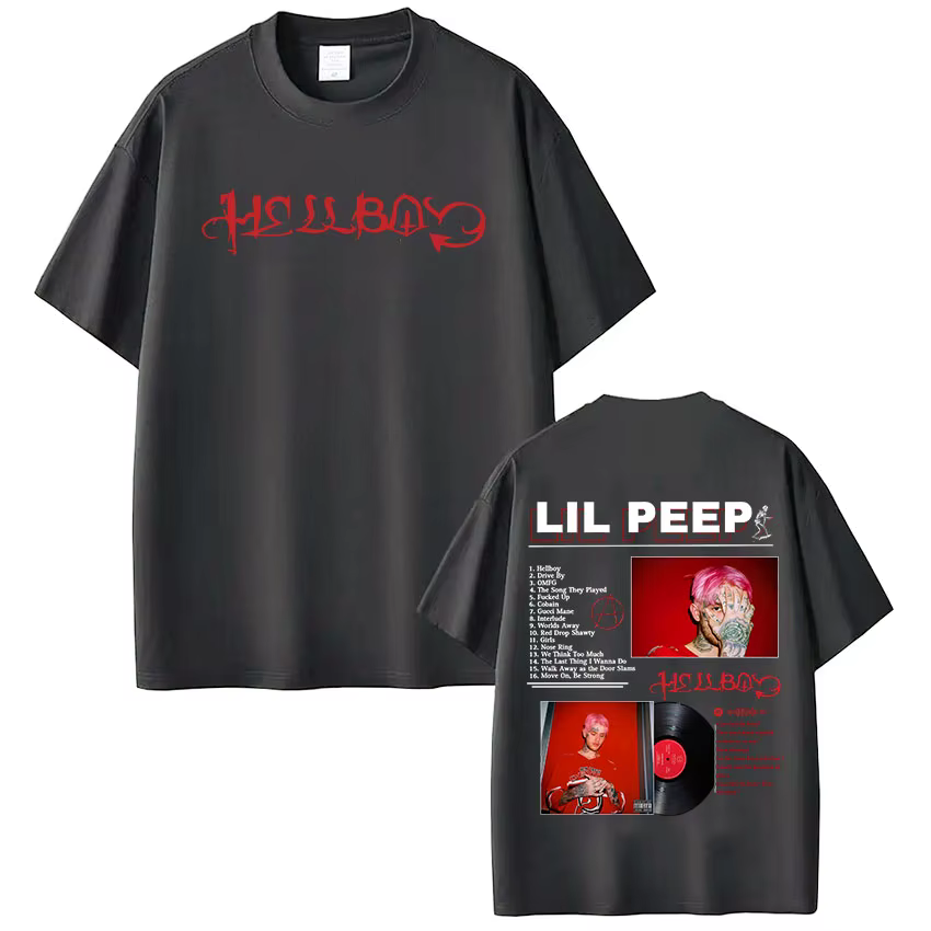Rappeur Lil Peep Crybaby Hellboy T-shirt hommes femmes vêtements mode Hip Hop