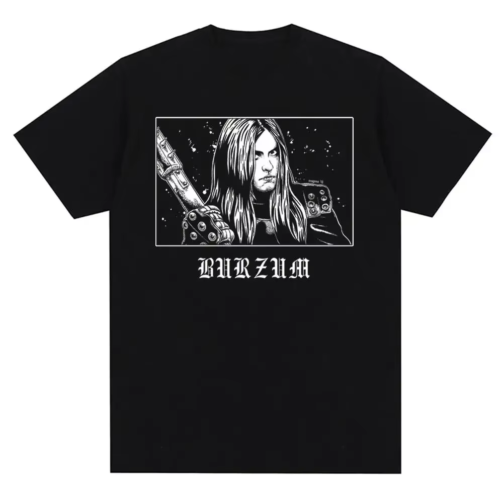 T-shirt vintage en métal avec impression de couverture d'album Burzums