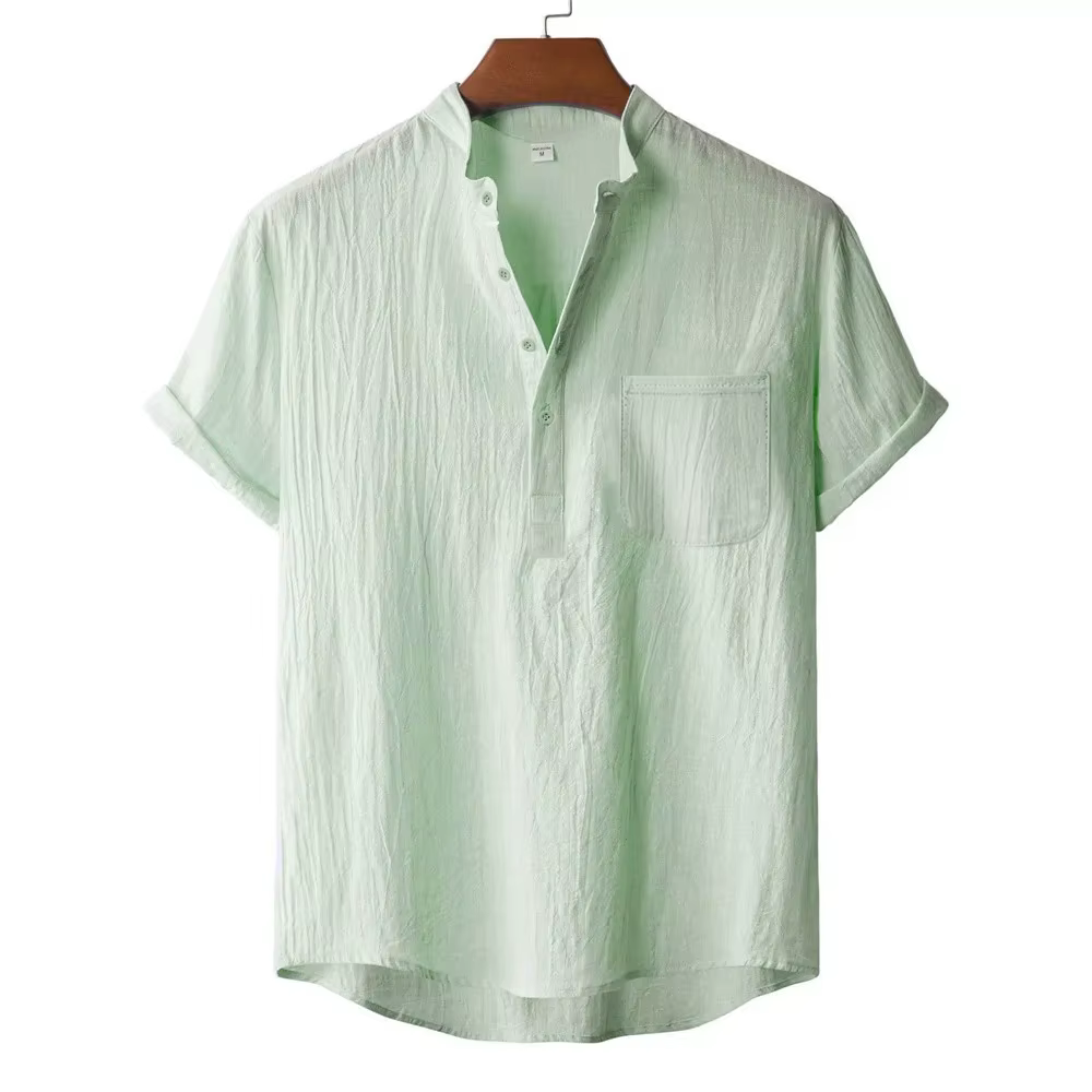 T-shirt d'été en coton et lin pour hommes