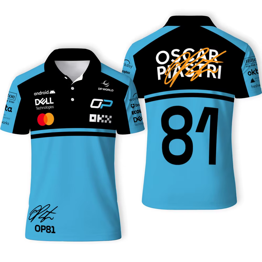 Polo d'été pour hommes Oscar Piastri 81 Driver Fans 2026 Nouveaux Polos de sport pour femmes T-shirts à manches courtes Vêtements pour hommes