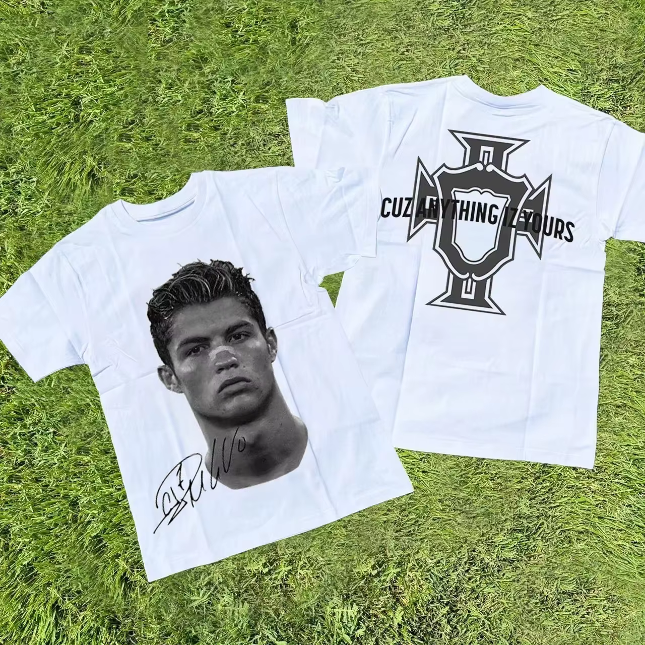 T-shirt imprimé avec portrait des superstars du football Cristiano Ronaldo