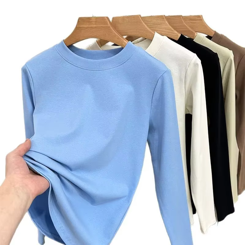 T-shirt en coton à manches longues pour femme