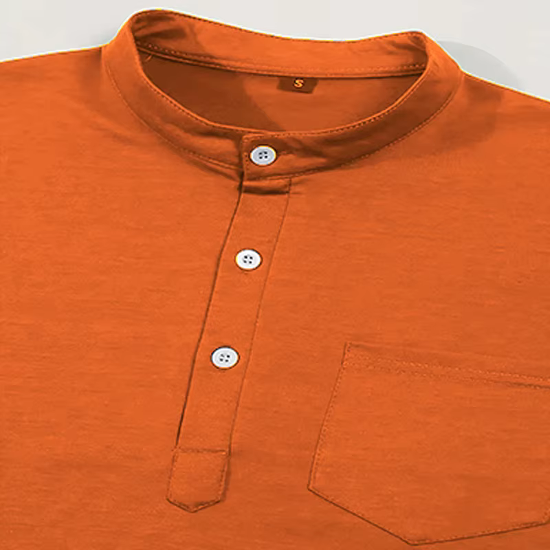 Polo Henley pour homme à manches courtes