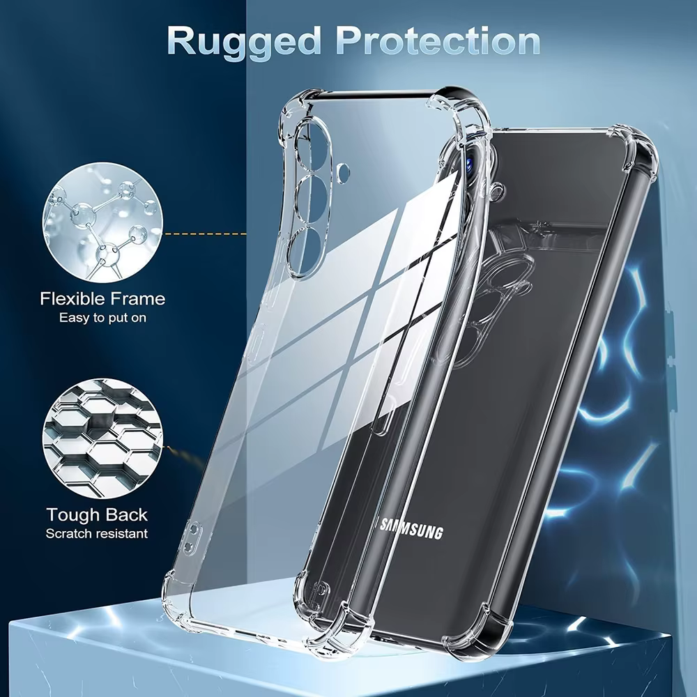 Coque Anti-chute en Silicone Transparent pour Samsung Galaxy S25 S24 S23 FE Plus Ultra A16 A26 A36 A56 A55 A35 A25 A15