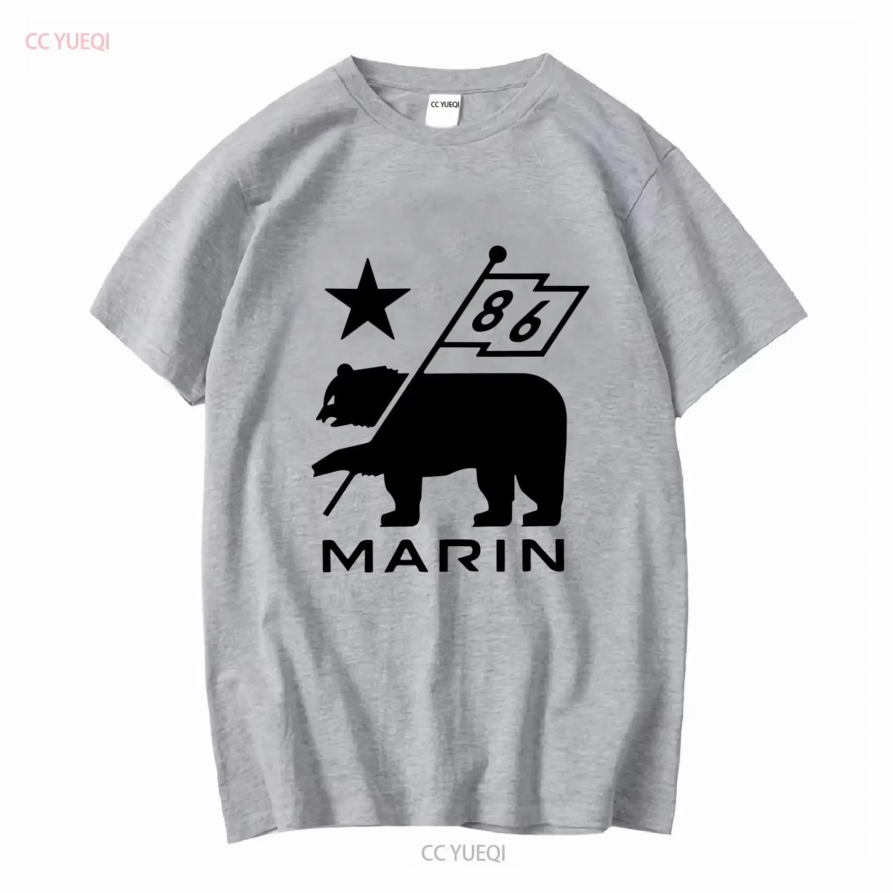 Marin Bikes vélo t-shirt manches longues ou courtes vintage haut délavé pour un usage quotidien respirant graphique élégant unisexe décontracté