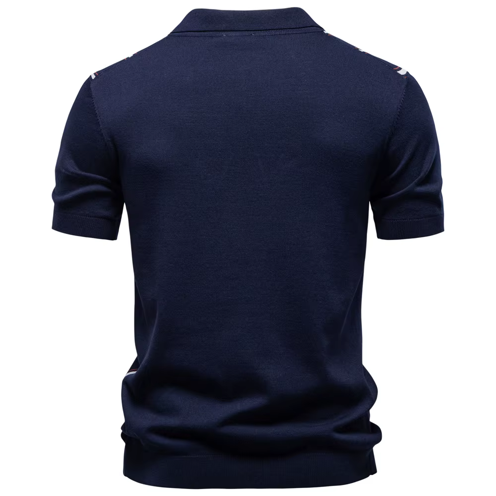 Polo Homme AIOPESON Style Old Money à Rayures Manches Courtes Tissu Doux Respirant Élégant Décontracté