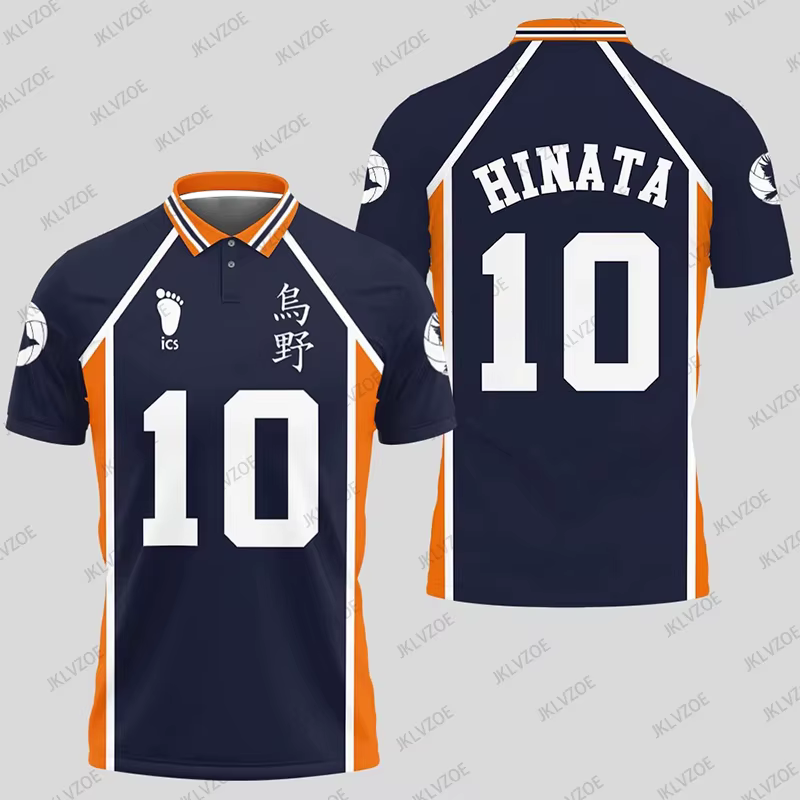 Chemises polo de cosplay Anime Haikyuu Hinata