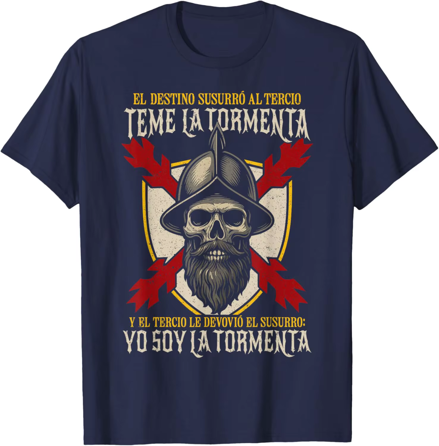 T-shirt décontracté à manches courtes 100 % coton Teme La Tormenta Tercio Español Don Blas De Lezo Infantería