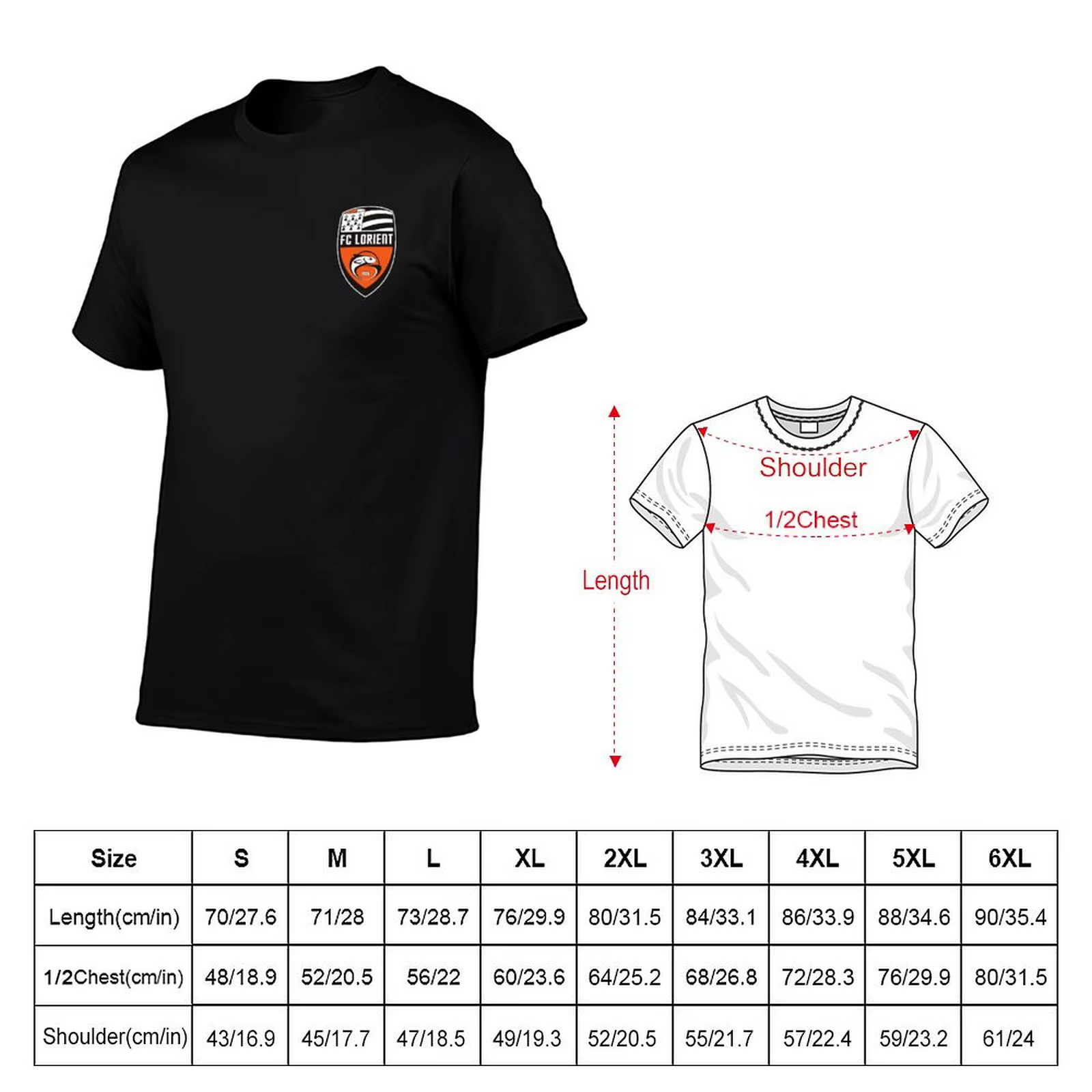 Chemise T-Shirt chemises t coton homme t FC Lorient décontracté pour hommes