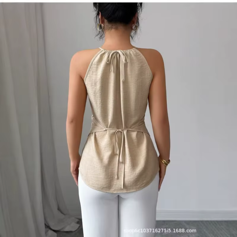 Chemisier décontracté pour femme à col halter
