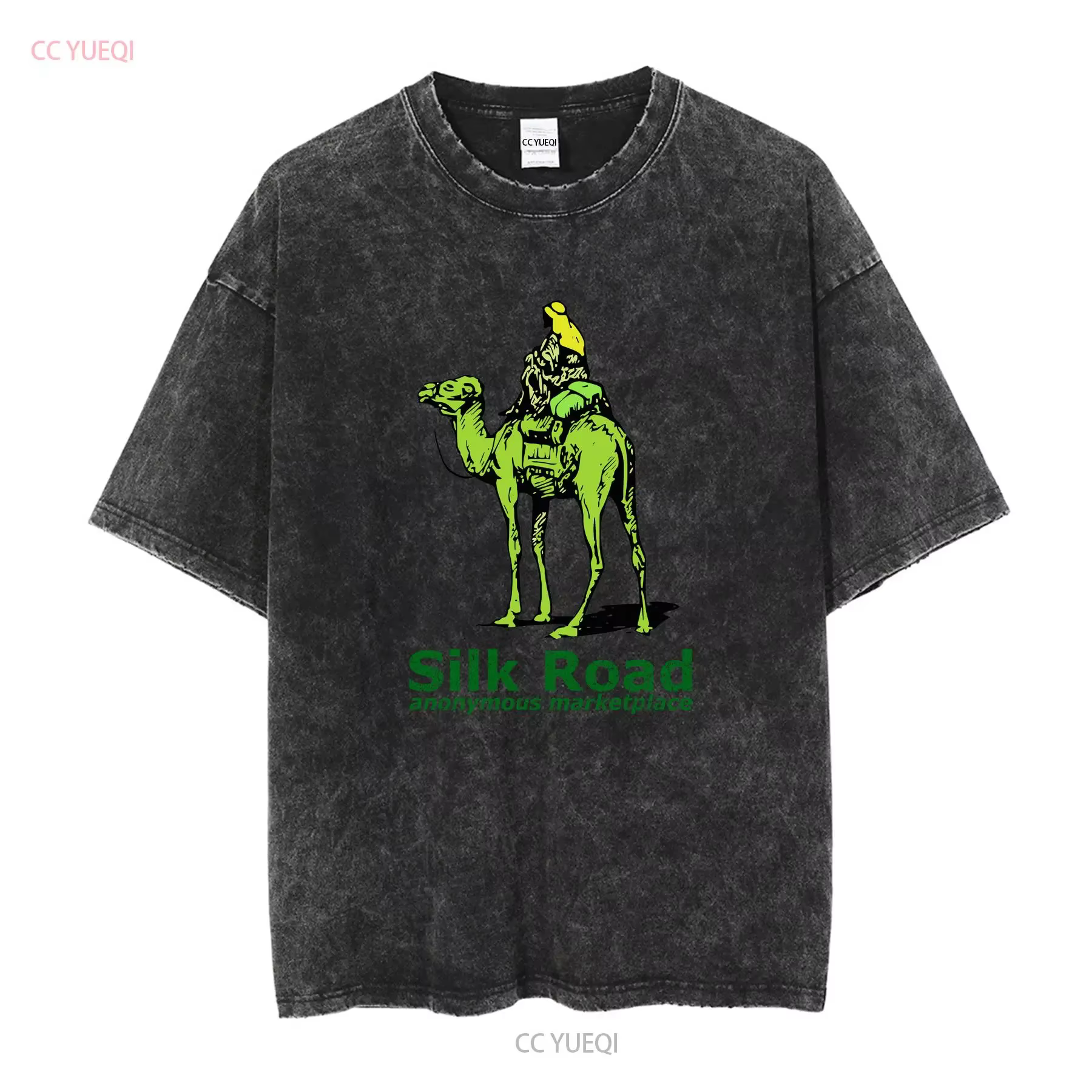 Silk Road Marketplace T Shirt Blanc vintage Lavé Unisexe Légèrement homme vêtements de créateurs Graphique polyvalent Streetwear doux