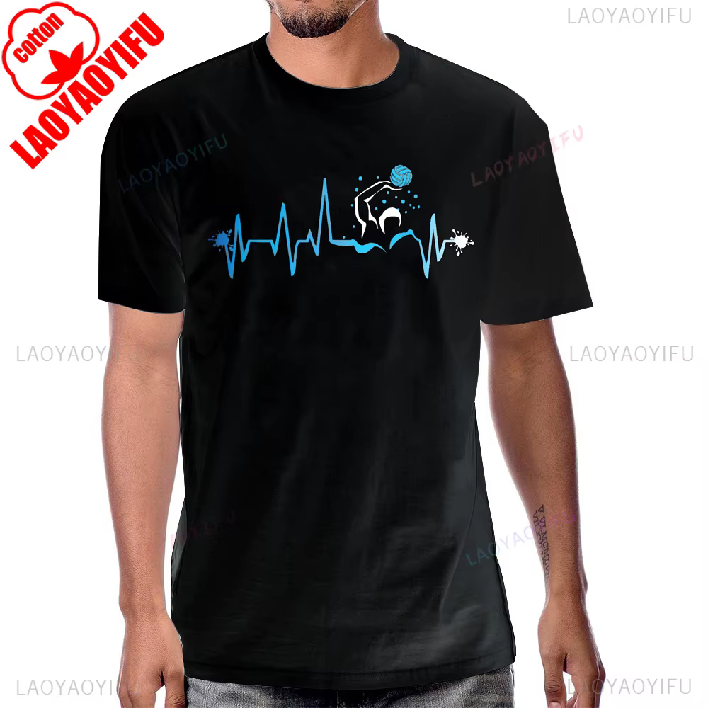 Polo nautique joueur coeur battement graphique imprimé T-Shirt à manches courtes décontracté mode Harajuku Hip Hop homme T-Shirt coton femmes t-shirts