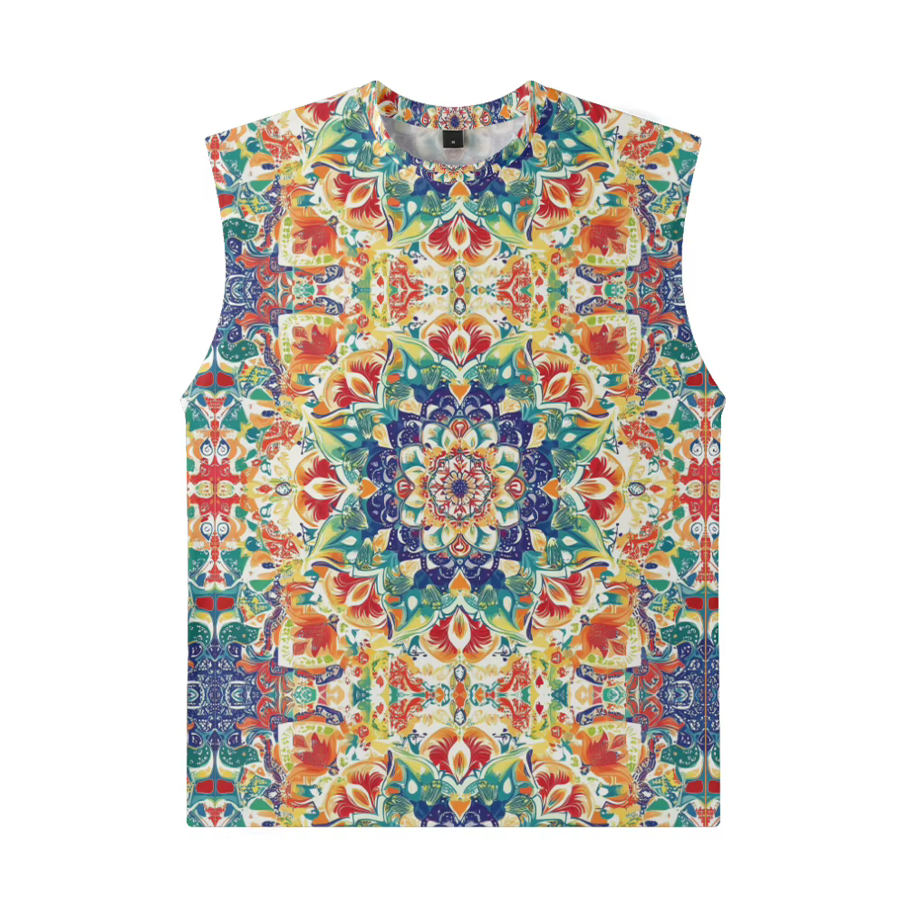 Débardeur géométrique Mandala cosmique pour hommes