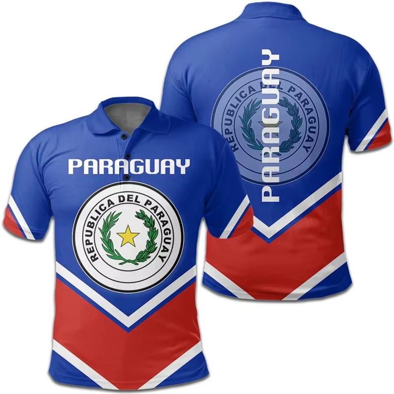Polo imprimé carte 3D du Paraguay Feel pour femmes