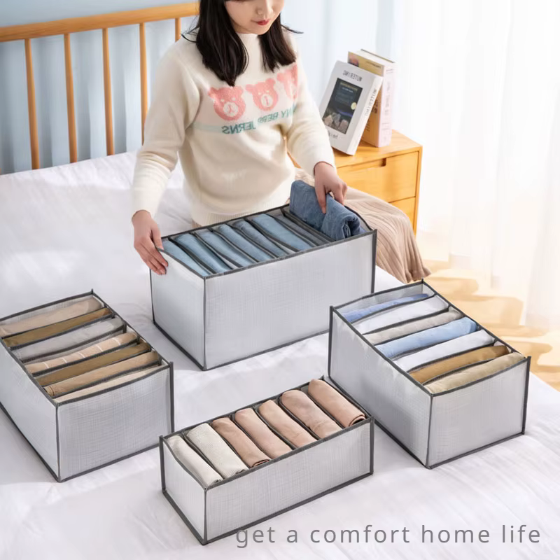 Boîte de rangement pour pantalons et jeans, tiroirs, organisateur pour sous-vêtements, soutien-gorge, chaussettes, garde-robe, organisateur de vêtements, armoire, organisateurs de T-Shirt, rangement