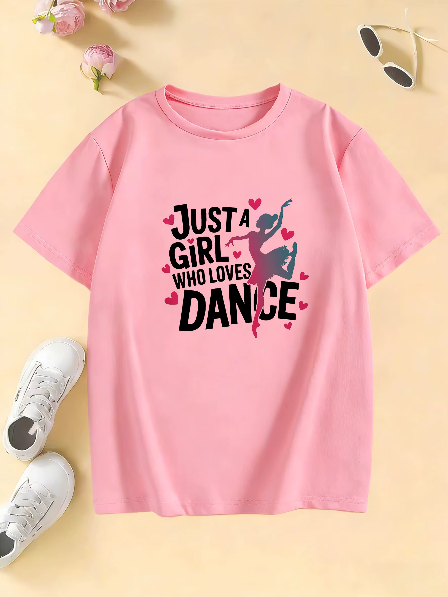 T-shirt graphique drôle « Just A Girl Who Loves Dance » pour enfants et filles