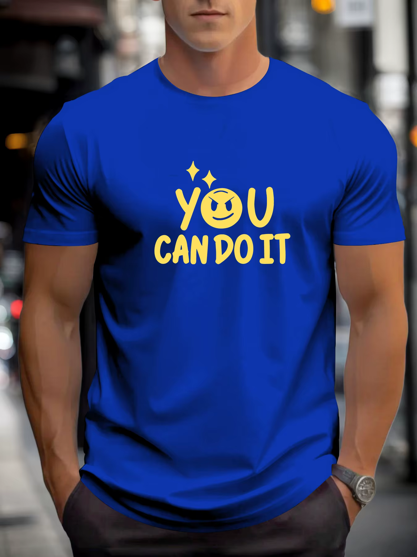 T-shirts pour homme, vous pouvez le faire 100 % coton impression graphique été t-shirt col rond décontracté respirant style de rue haut quotidien