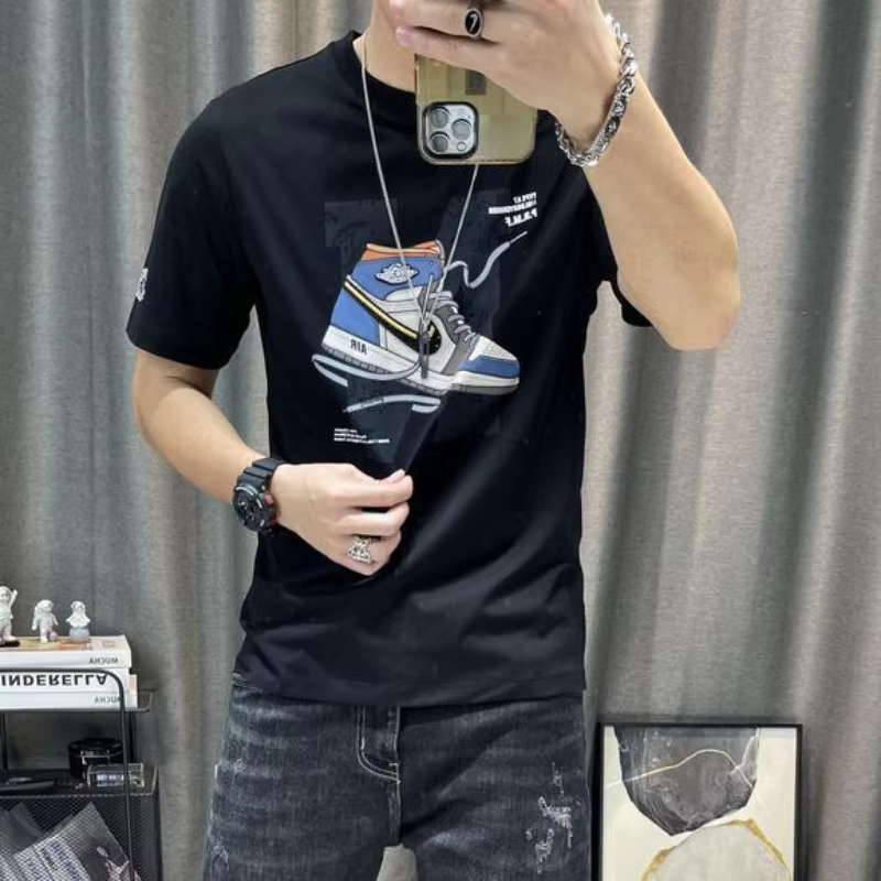Anime t-shirt pour hommes impression graphique haut dessins vêtements Katoen
