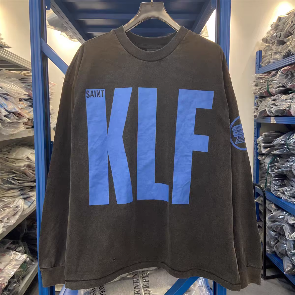 2025fw LS TEE manches longues SAINT t-shirt hommes femmes lavé tissu lourd