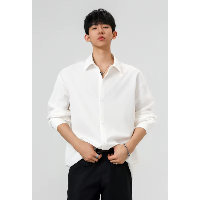 Chemises pour hommes, vêtements pour hommes, chemise grande taille, design simple, manches longues, décontractée, confortable, coupe tendance, pour hommes grands et corpulents