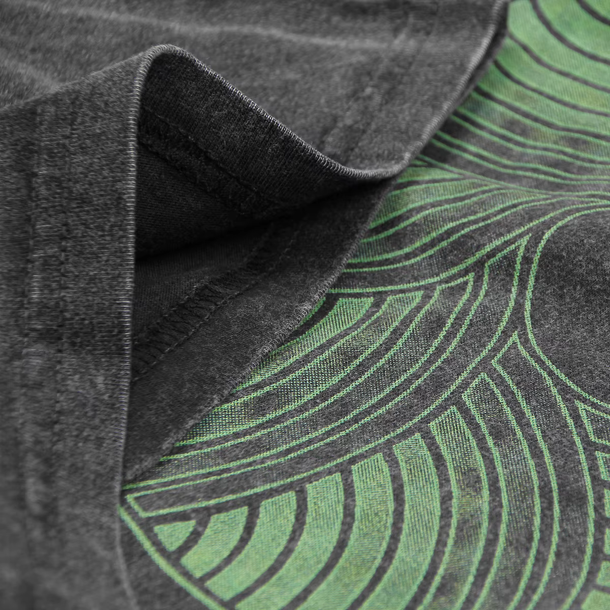 Hiroshi Yoshimura T-Shirt vert Inoyama Land Brian Eno lavé ample épaule tombante rétro hommes manches courtes surdimensionné chemise en coton
