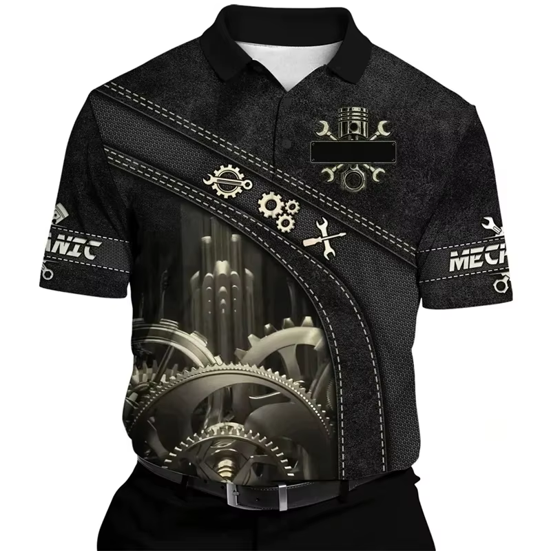 Polo mécanique imprimé 3D pour hommes