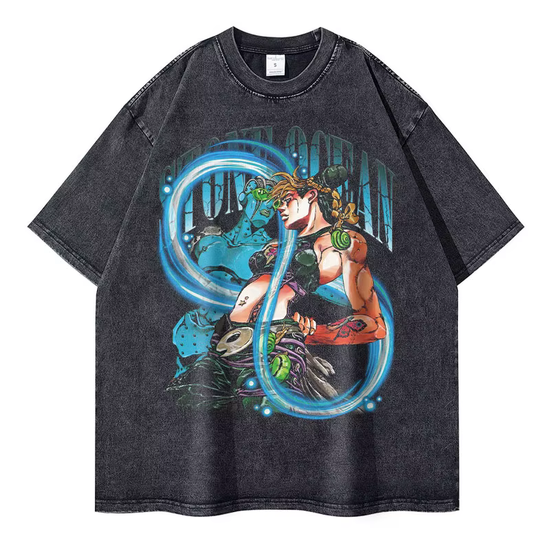 Anime Vintage Washed Chain T-shirt