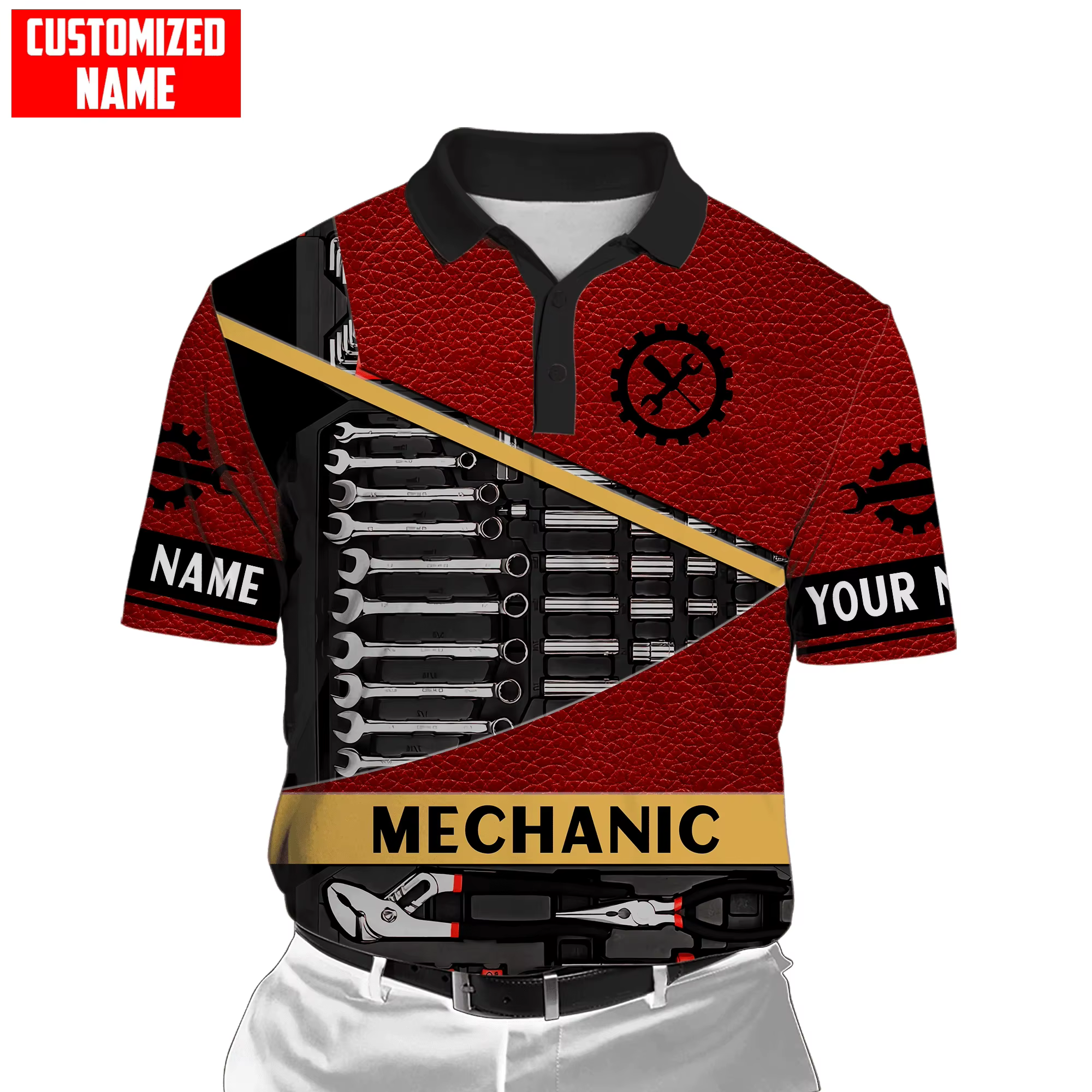 Polo à Manches Courtes avec Nom Personnalisé pour Homme