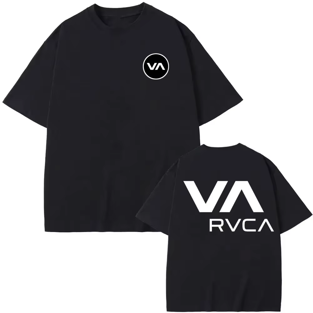 T-shirt RVCA noir en coton pour l'été