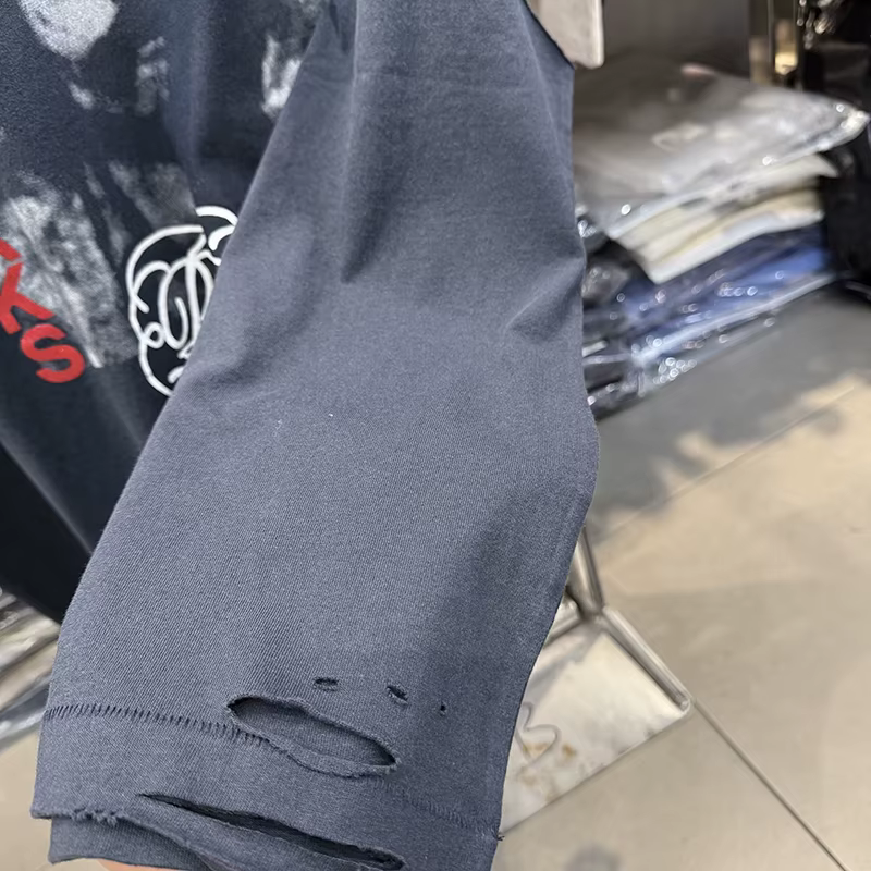 Paly Débardeur Homme Col Rond Vintage Déchiré Lettres Rouges 88 Coton Été Hip Hop Tendance